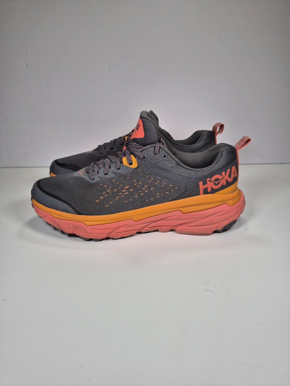 HOKA One One Challenger ATR 6 Womens 10.5 D Trail Run Shoes Gray Orange 1106514